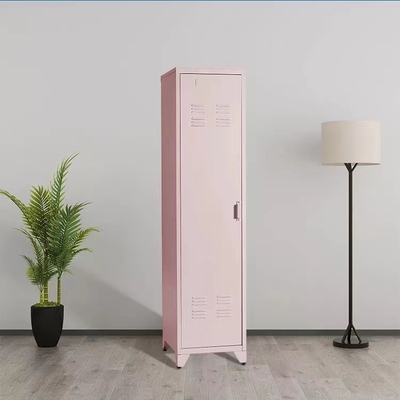 Rosa-Schlafzimmer-Stahllagerschrank-Standbein-vertikaler Kleidungs-Lagerschrank