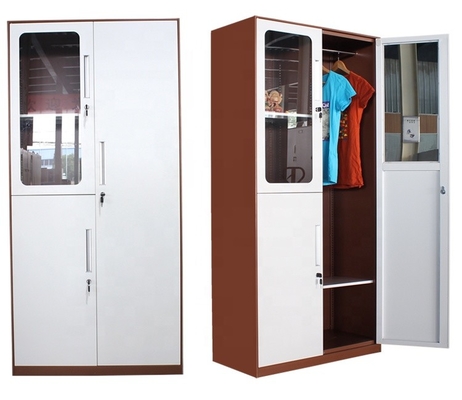 Tür-Stahl Almari-Cubby-Schließfächer des Schlafzimmer-Möbel-Garderoben-Kabinett-Designer-3