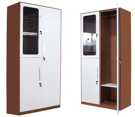 Tür-Stahl Almari-Cubby-Schließfächer des Schlafzimmer-Möbel-Garderoben-Kabinett-Designer-3