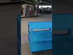 3 Schicht-Metallstahlgestell mit rollenden Rad-verstellbaren Speicher-Regalen